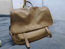 裘真【宋佳同款】植鞣羊皮信使双肩包大容量上班通勤休闲背包新款 大象灰-大号 实拍图