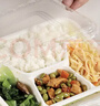 登比一次性饭盒四格餐盒食品级外卖快餐分格带厚盖打包盒1000ml*50套 实拍图