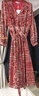 尚都比拉春秋中长款印花红色连衣裙气质女神范显瘦度假裙子 红花 XL  实拍图