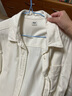 优衣库女装法兰绒衬衫/长袖衬衣481168 01 乳白色 L 实拍图