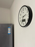 康巴丝（Compas）挂钟客厅2025款简约办公日历钟表石英钟表挂墙时钟 2941Y日历黑白色直径30cm 实拍图