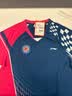 李宁（LI-NING）羽毛球服短袖套装夏季凉爽排球乒乓球打比赛运动服时尚专业透气 男子/蓝色上衣/黑色短裤 套装 XL 实拍图