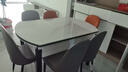 惠寻 京东自有品牌 现代简约岩板餐桌椅组合小户型可伸缩餐桌家用饭桌 【升级四轨】亮光雪山白/黑白框架-加厚皮椅 1.35米 一桌六椅 实拍图
