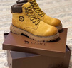 骆驼（CAMEL）王俊凯同款冬加绒户外工装马丁大黄靴男 G122W7757TR 金黄 42 实拍图