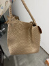 ECODAY编织托特包通勤包女包大容量单肩手提包送女朋友生日新年礼物 My dear friend-B007X 香槟金 大号 实拍图