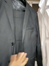 罗蒙西服套装男士商务修身西装男职业正装小西服新郎伴郎结婚礼服外套 黑色双扣【西服+西裤+衬衫】 XL /175【115-130斤】+7件礼品 实拍图