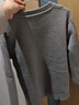 罗蒙一体绒高级感圆领毛衣男士装秋冬季款加绒加厚保暖打底针织衫衣服 浅灰色 2XL 实拍图