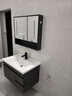 恋派浴室柜 陶瓷一体盆卫生间洗脸盆柜组合悬挂式洗漱台智能洗手盆柜 智能镜箱】珠光灰+陶瓷盆 80cm 实拍图