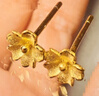 周六福足金999朱槿花黄金耳钉耳饰女生日礼物计价A0910969 约0.85g 一对 实拍图