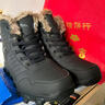 回力官方棉鞋男鞋冬季加绒保暖雪地靴男士新款皮面户外防水抗寒休闲鞋 黑色 42 实拍图