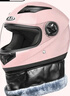 AD新国标电动车头盔男女士四季通用电瓶车安全帽男款冬季保暖围巾全盔女款防雾轻便3C认证摩托车头盔 新国标B【粉色】透明 实拍图