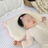 夏娃贝比（evebaby）婴儿枕头云片枕0-6-12个月以上幼儿宝宝枕头0-1-3岁新生儿童枕头 喵喵枕 蓝 (1-3岁 高2.5cm) 实拍图