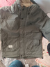 罗蒙（ROMON）秋冬加棉加厚外套男士青年棉衣服休闲连帽工装款防风夹克冲锋衣男 M1091灰绿色 XL 实拍图