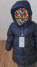 保姆鹅  【风墙】儿童羽绒服宝宝中长款护脸加厚外套保暖童装[NG2664] 海军蓝 140 实拍图