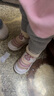 巴布豆宝宝学步鞋冬季加绒毛毛虫儿童婴儿机能鞋二棉童鞋 贝壳粉 26码 实拍图