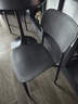 全品屋餐椅凳子塑料椅子办公椅靠背休闲椅书桌椅学习椅化【两把装】黑色 实拍图