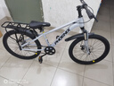 凤凰儿童自行车6-12岁自行车学生12-18岁大童山地自行车双碟刹带减震 银白色-单速辐条轮-带后座架 22寸（适合身高140-155cm） 实拍图
