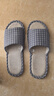 回力拖鞋男女款亚麻凉拖情侣居家休闲轻盈透气吸汗厚底耐磨地板拖 经典网格款HL1036兰色42码一43码 实拍图