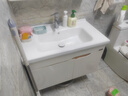 波彼（BOBI）台盆陶瓷一体盆洗手盆单盆阳台浴室柜卫生间半嵌入洗脸面盆池定制 【80*48CM】盆+弹跳下水+防臭管 实拍图