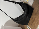 裘真【新年礼物】【明星同款】植鞣胎牛皮腋下经典hobo包通勤真皮女包 黑色-小号(胎牛皮版) 小包/大包 实拍图