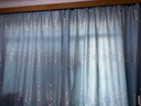阿黎客厅卧室遮光竹节棉提花窗帘布蓝色挂钩式2.5*2.4单片装 实拍图