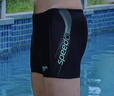 速比涛（Speedo）泳裤男动感大标弹力速干不贴身抗氯平角泳裤 中灰蓝 36 实拍图