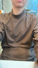 真维斯（Jeanswest）长袖t恤男装秋冬季款保暖内搭打底衫双面加绒纯色男士长袖上衣服 咖啡 纯色 2XL 【高低领可选】 实拍图