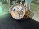 冠琴（GUANQIN）手表男机械表全自动镂空飞轮瑞士品质防水夜光皮带男士双日历手表 名匠-间金白面 实拍图