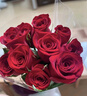 红色单头玫瑰10枝 实拍图