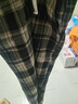 唐狮（TonLion）2024女休闲显瘦松紧格纹加绒休闲裤 黑色调 S  实拍图