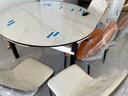 尊木华馨餐桌 可伸缩岩板餐桌家用餐桌椅组合简约小户型实木餐桌吃饭桌子 黑+白框12mm亮光雪山白-小菠萝椅 1.35米 一桌六椅【升级四轨道】 实拍图