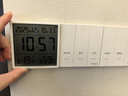 得光86型面板磁吸时钟温湿度计冰箱贴家用厨房室内小型数字时间显示桌面壁挂墙式日期万年历电子钟表 电池款-白色【单只装】 实拍图