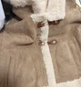 百图betu女装冬季新款短外套皮毛一体仿羊羔绒保暖外套女2411T65 卡其色 L 实拍图