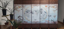 中式简易折叠可移动屏风遮挡板帘客厅隔断墙卧室现代简约办公室 双面图案送底座（加厚加粗） 1.7米高5扇一组2.5米宽 实拍图