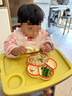 COOKSS 宝宝餐盘硅胶婴儿学吃饭分格儿童餐具辅食碗餐盘带吸盘 双拼橙 实拍图