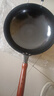 阎铁匠章丘炒锅铁锅 炒菜锅无涂层家用不易粘锅圆底轻便炒勺锻打已开锅 32cm黑锅镜面木把带耳3-5人D 32cm 圆底炒锅 实拍图