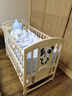 优乐博（ULOP）婴儿床实木无漆可移动拼接宝宝床多功能带尿布台新生儿bb摇摇床 婴儿床[送皇冠5件套+蚊帐+棕垫] 实拍图