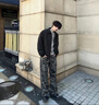 Homlean弯刀牛仔裤迷彩裤男秋季工装裤美式高街直筒微喇长裤HC20军绿XL 实拍图