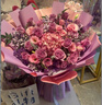 冉子花坊鲜花速递粉玫瑰百合向日葵混搭花束生日礼物全国同城配送真鲜花 韩式紫玫瑰绣球混搭花束 实拍图