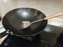 陆铁陆川铁锅圆底单柄无耳炒锅生铁铸铁不粘锅不生锈无涂层燃气电磁炉 圆底 34cm 无耳款（带盖铲）已开锅 实拍图