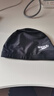 速比涛（Speedo）成人泳帽聚酯纤维纯色游泳布帽入门款舒适不勒轻盈透气 黑色 实拍图