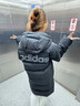 adidas 拒水暖「芯」科技长款保暖鸭绒连帽羽绒服男女阿迪达斯   黑色   L 实拍图