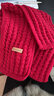 百搭韩版针织毛线红色围巾女2024圣诞冬季高级感新年礼物情侣围脖 针织围巾-酒红色-1个装-保暖 1 实拍图