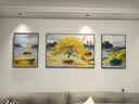 Sixpoetry 客厅装饰画现代简约沙发背景墙壁画轻奢三联晶瓷画大气高档挂画 福禄纳财（铝合金外框） 镶钻画左右50*70+中间100*70亮面 实拍图
