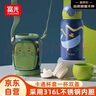 FGA富光儿童保温杯316不锈钢带吸管水壶学生宝宝喝水杯双盖杯子蓝 实拍图