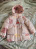 鸭鸭儿童羽绒服中长款女童宝宝可爱加厚时尚保暖冬季小童装外套YD 粉色 120 实拍图