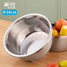 茶花不锈钢沥水篮 家用淘米洗菜洗碗 不锈钢漏盆菜篮子水果盘28cm 实拍图