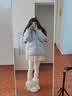 啄木鸟复古保暖厚底外穿雪地靴女2026年新款冬季加绒加厚费尔岛毛毛棉鞋 米白色【加绒加厚】 37 (235mm) 实拍图