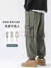 顶峰保罗（Dingfengbaoluo）潮牌休闲裤男秋季美式高街裤宽松束脚工装长裤子FK6603军绿色L 实拍图