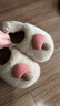 利达妮（TZLDN）棉拖鞋女士秋冬季室内家居包跟保暖可爱外穿防滑月子鞋厚底拖鞋男 卡其 36-37 【适合35-36码】 实拍图
